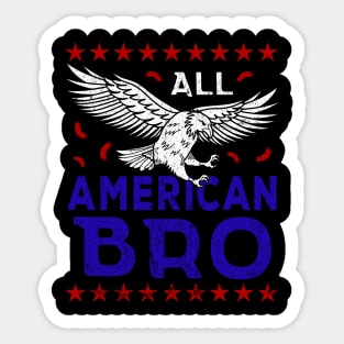 For American Bro 4th of July Eagle Patriotic Bro Sticker